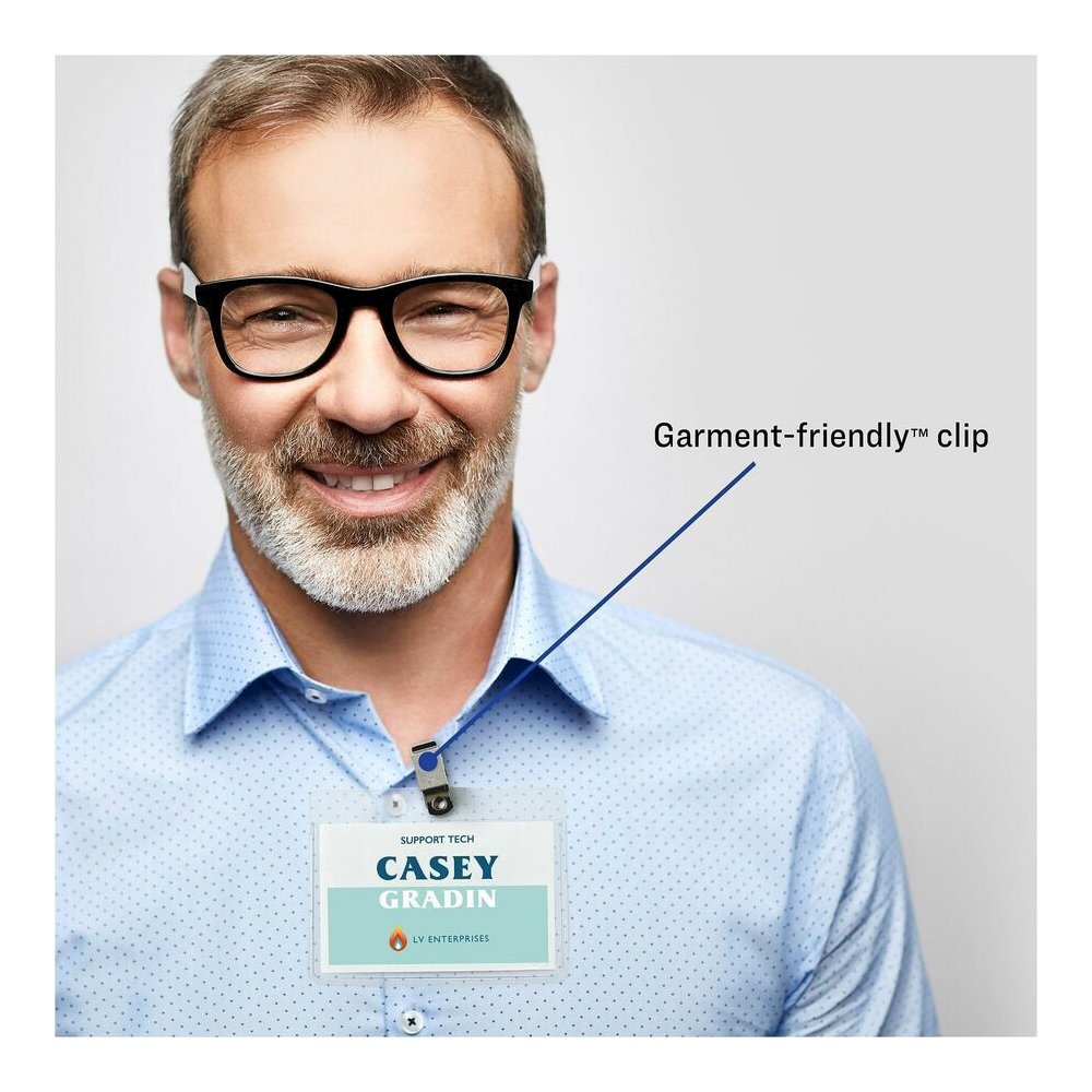 Avery&reg; Clip-Style Name Badges - 4" x 3" - Clip - White, Clear - 1 Box. Picture 4