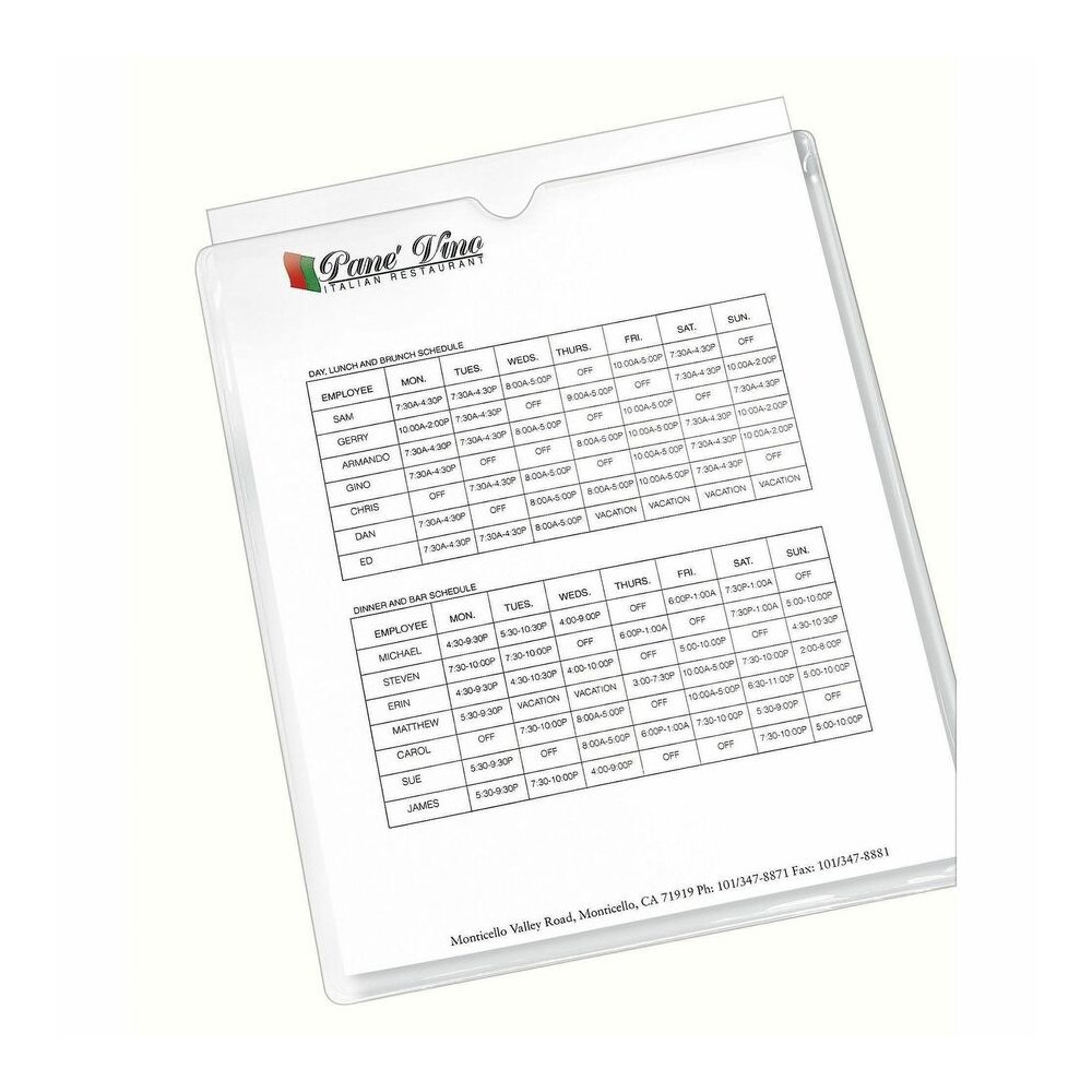 Avery&reg; Vinyl File Pocket - 9" x 12" - 60 Sheets Capacity - 1 Pocket - Vinyl - Clear - Heavyweight, Heavy Duty, Wear Resistant, Tear Resistant, Sturdy, Foldable - 10 / Pack. Picture 4