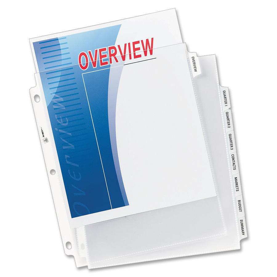 Avery&reg; Print & Apply Sheet Protector Dividers - 8 x Divider(s) - 8 - 8 Tab(s)/Set - 8.5" Divider Width x 11" Divider Length - 3 Hole Punched - Clear Plastic Divider - Clear Plastic Tab(s) - 1. Picture 2