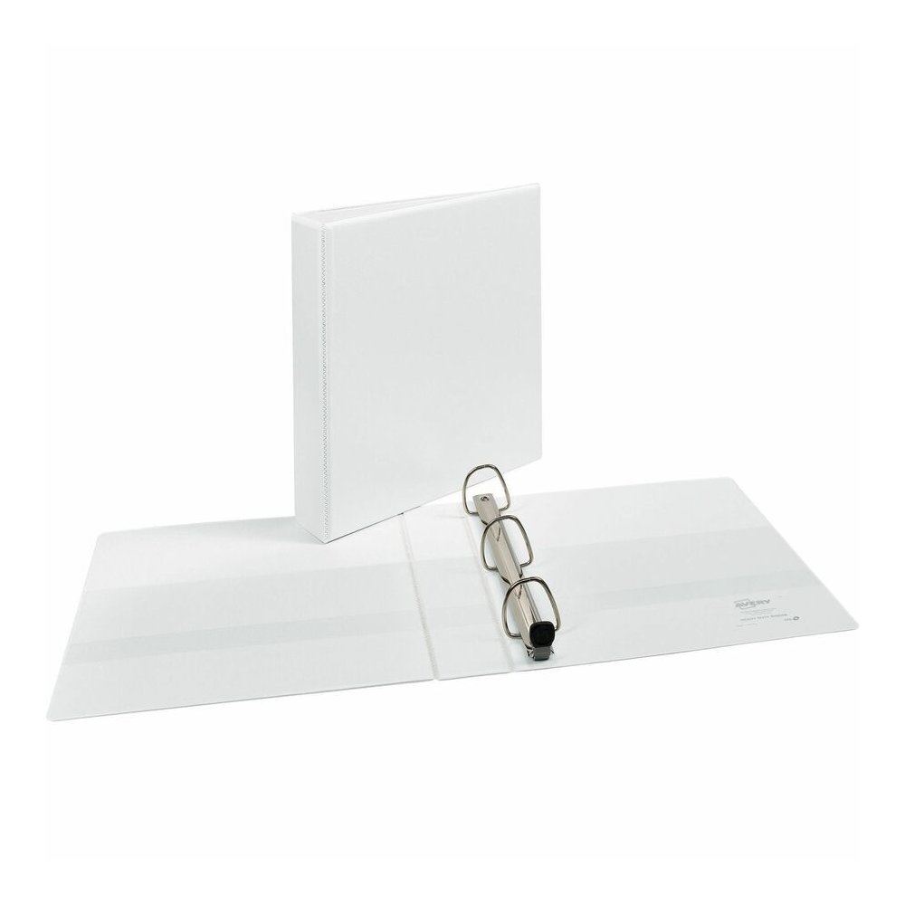 Avery Heavy-Duty View 3 Ring Binder, 1" One Touch EZD Rings, White - Avery&reg; Heavy-Duty View 3 Ring Binder, 1.5" One Touch EZD(R) Rings, 1 White Binder (79195). Picture 4