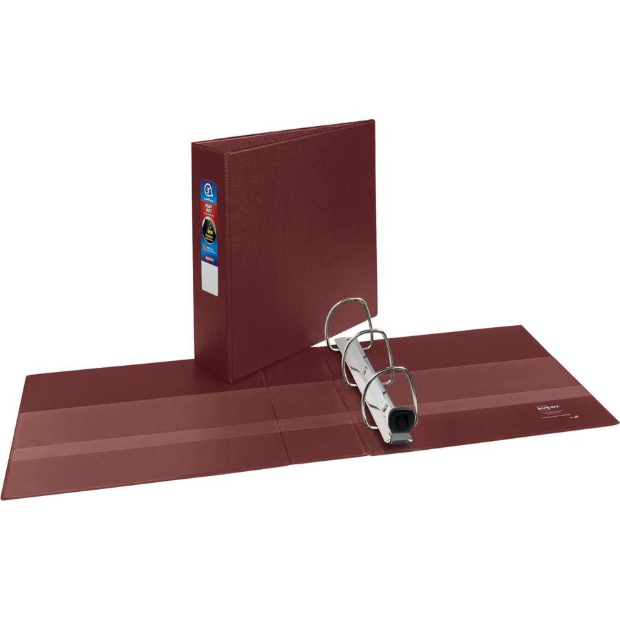 Avery&reg; Heavy-Duty Maroon 3" Binder (79363) - Avery&reg; Heavy-Duty 3 Ring Binder, 3" One Touch EZD&reg; Rings, 3.5" Spine, 1 Maroon Binder (79363). Picture 2