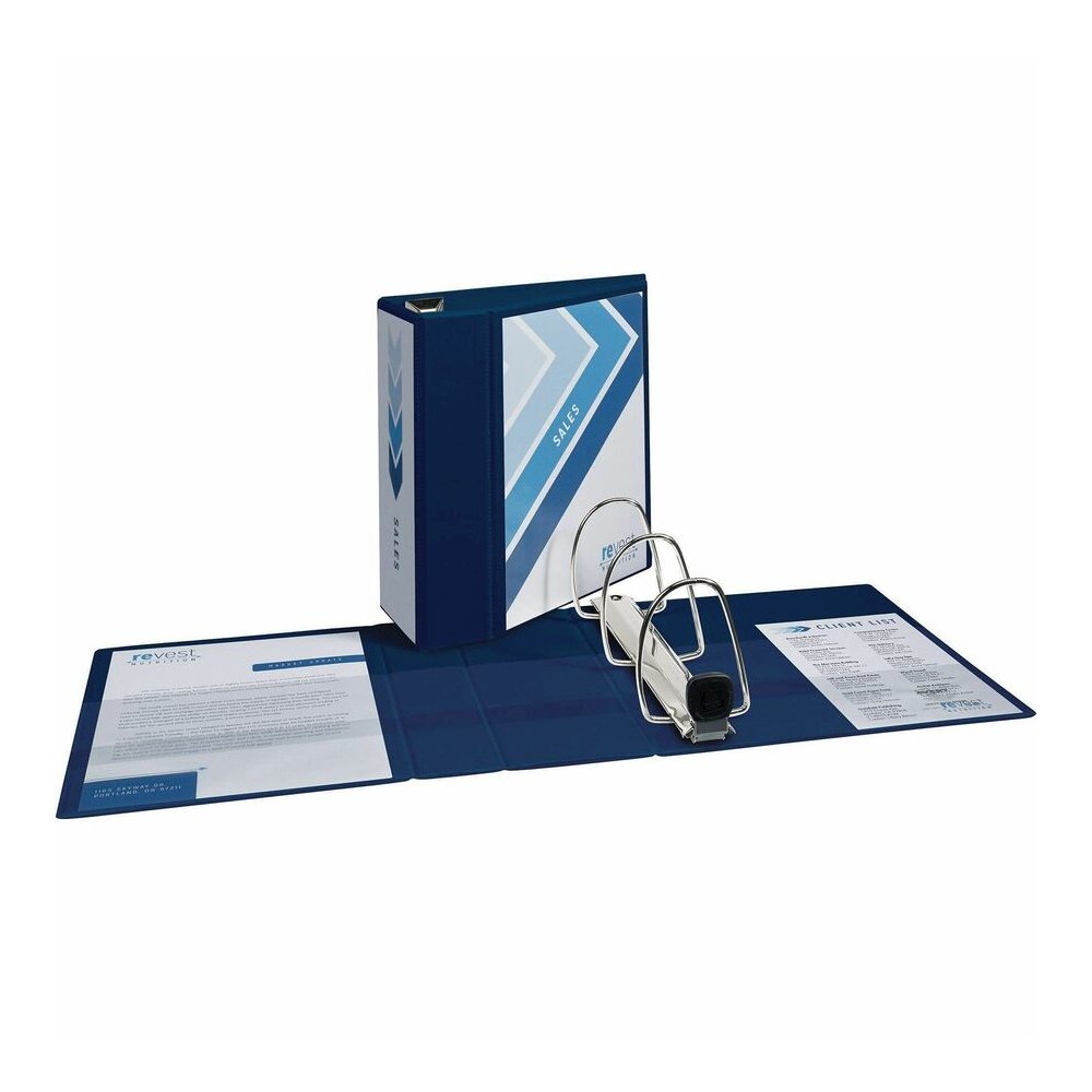 Avery&reg; Heavy-Duty View Navy Blue 5" Binder (79806) - Avery&reg; Heavy-Duty View 3 Ring Binder, 5" One Touch EZD(R) Rings, 2.3/4.8" Spine, 1 Navy Blue Binder (79806). Picture 2