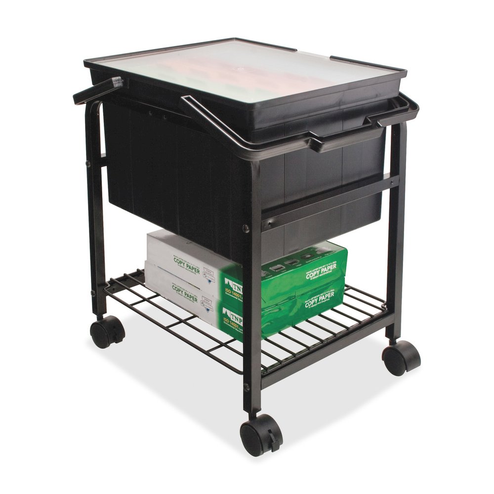Advantus Heavy-Duty File Shuttle - 100 lb Load Capacity - Steel - 17.37" Width x 14.37" Depth x 20" Height - Black - 1 Each. Picture 3