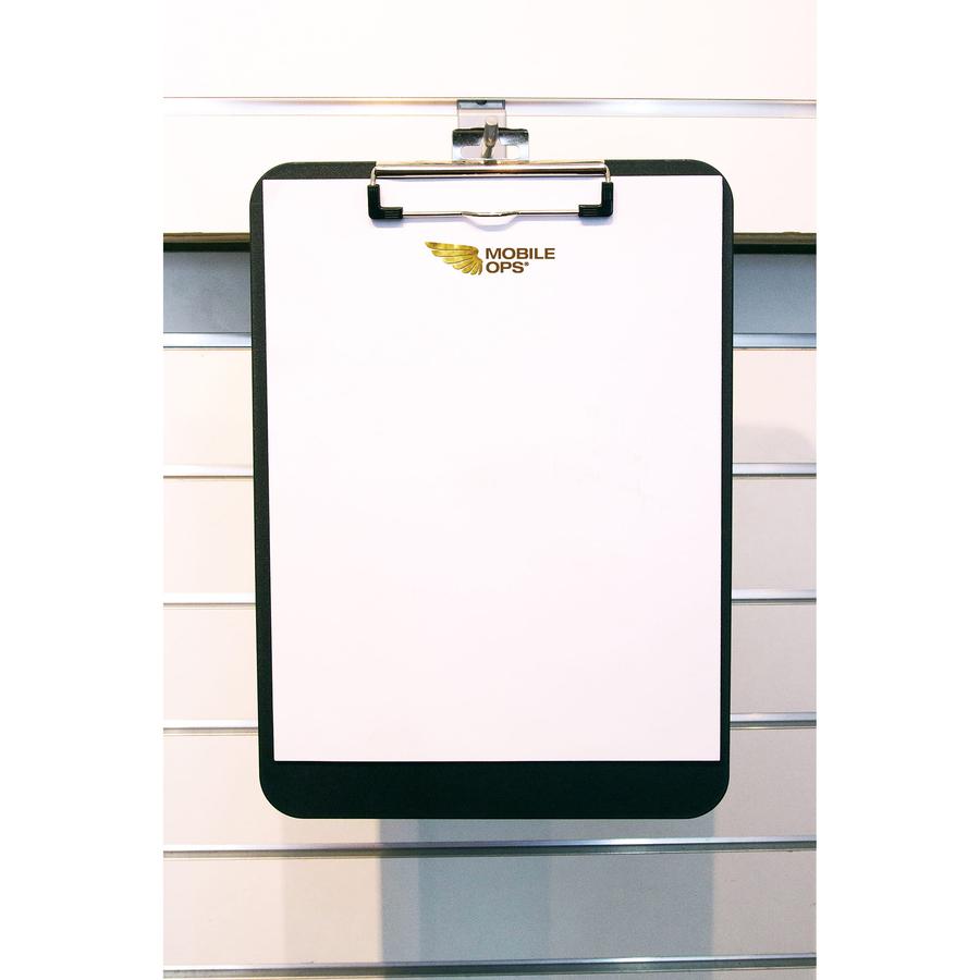 Mobile OPS Unbreakable Recycled Clipboard - 9" x 12" - Clamp - Heavy Duty - Polypropylene - Black - 1 Each. Picture 7