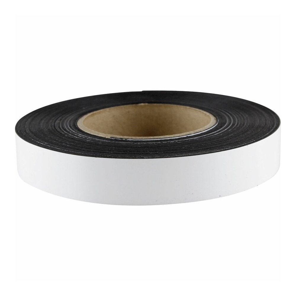 Zeus Magnetic Tape - 16.67 yd Length x 1" Width - White - Adhesive Backing - For Labeling, Marking, Calendar, Memo, Garage, Box, Classroom, Office, Cabinet, Locker Roll - 1 Roll. Picture 5