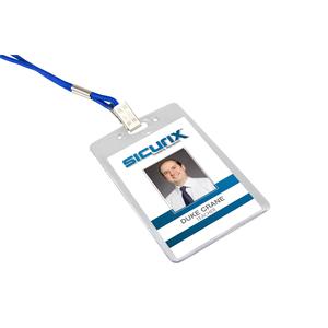 SICURIX Vertical ID Badge Holder - 3.9" x 3.6" x - Vinyl - 50 / Pack - Clear. Picture 5