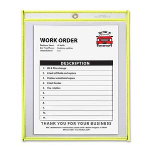 C-Line Neon Shop Ticket Holders, Stitched - Yellow, Both Sides Clear, 9 x 12, 15EA/BX, 43916. Picture 2