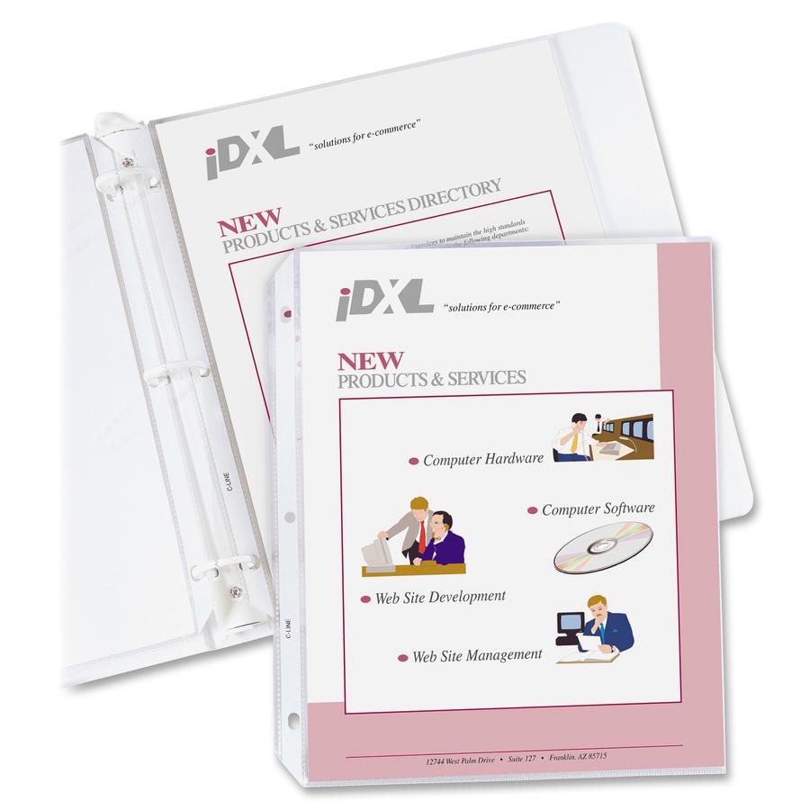 C-Line Heavyweight Poly Sheet Protectors with Antimicrobial Protection - Clear, Top Loading, 11 x 8-1/2, 100/BX, 62033. Picture 2