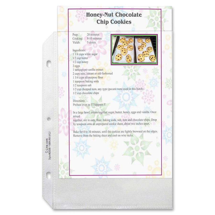 C-Line Heavyweight Poly Sheet Protectors - Mini Size, Clear, Top Loading, 8-1/2 x 5-1/2, 50/BX, 62058. Picture 2