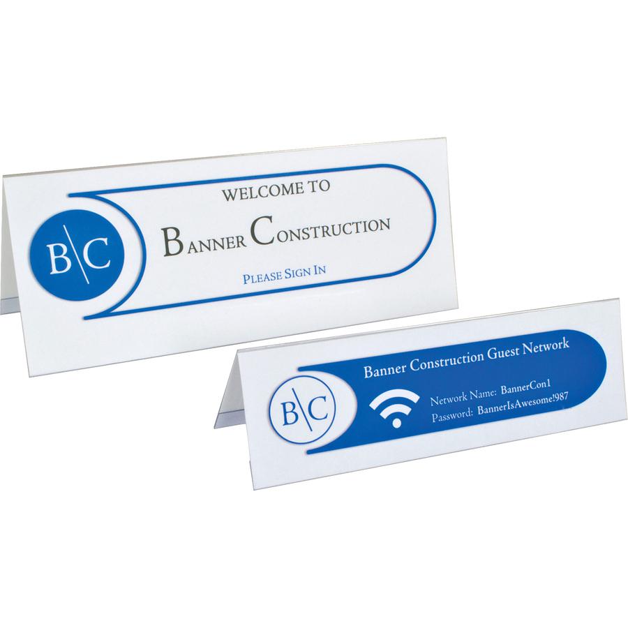 C-Line Heavyweight Rigid Plastic Name Tent Holder - Large Size, 4-1/4 x 11, 25/BX, 87507. Picture 3