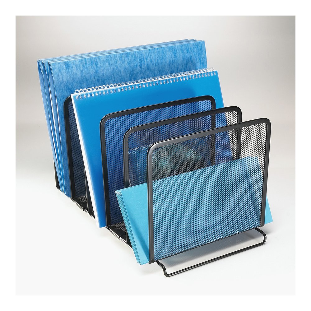 Rolodex Expressions 22141 Mesh Stacking Sorter - 5 Compartment(s) - 7.50" Height x 8.50" Width x 14.25" Depth - Desktop - Stackable - Black - Steel - 1 Each. Picture 2