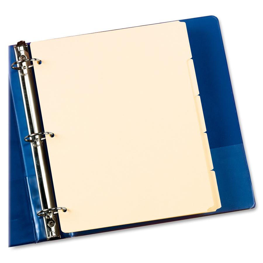 Oxford Ring Book Index Sheets - 5 x Divider(s) - Blank Tab(s) - 5 Tab(s)/Set - 8.5" Divider Width x 11" Divider Length - 3 Hole Punched - Manila Tab(s) - 10% Recycled - Punched, Acid-free - 1 Box. Picture 2