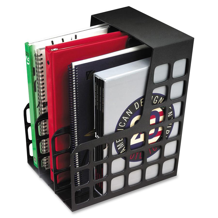 Oxford Decorack Shelf File - 2 Divider(s) - Black - Plastic - 1 Each. Picture 2