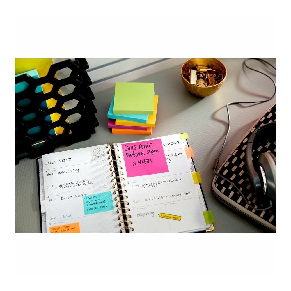 Post-it&reg; Notes Original Notepads - Poptimistic Color Collection - 1200 - 1 1/2" Flag/Note Width x 2" Flag/Note Length - Rectangle - 100 Sheets per Pad - Unruled - Power Pink, Acid Lime, Aqua Splas. Picture 3
