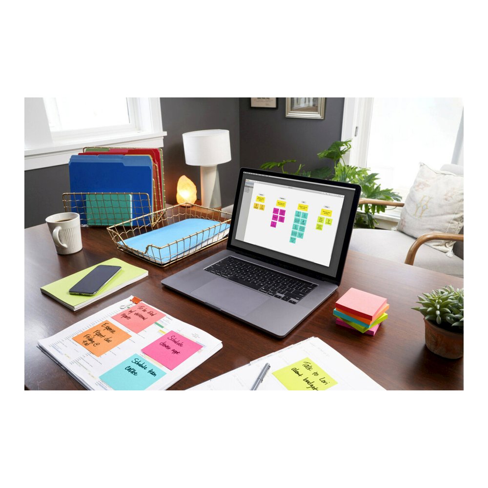 Post-it&reg; Notes - Poptimistic Color Collection - 1400 - 3" Flag/Note Width x 3" Flag/Note Length - Square - 100 Sheets per Pad - Unruled - Power Pink, Vital Orange, Aqua Splash, Guava, Acid Lime, N. Picture 4