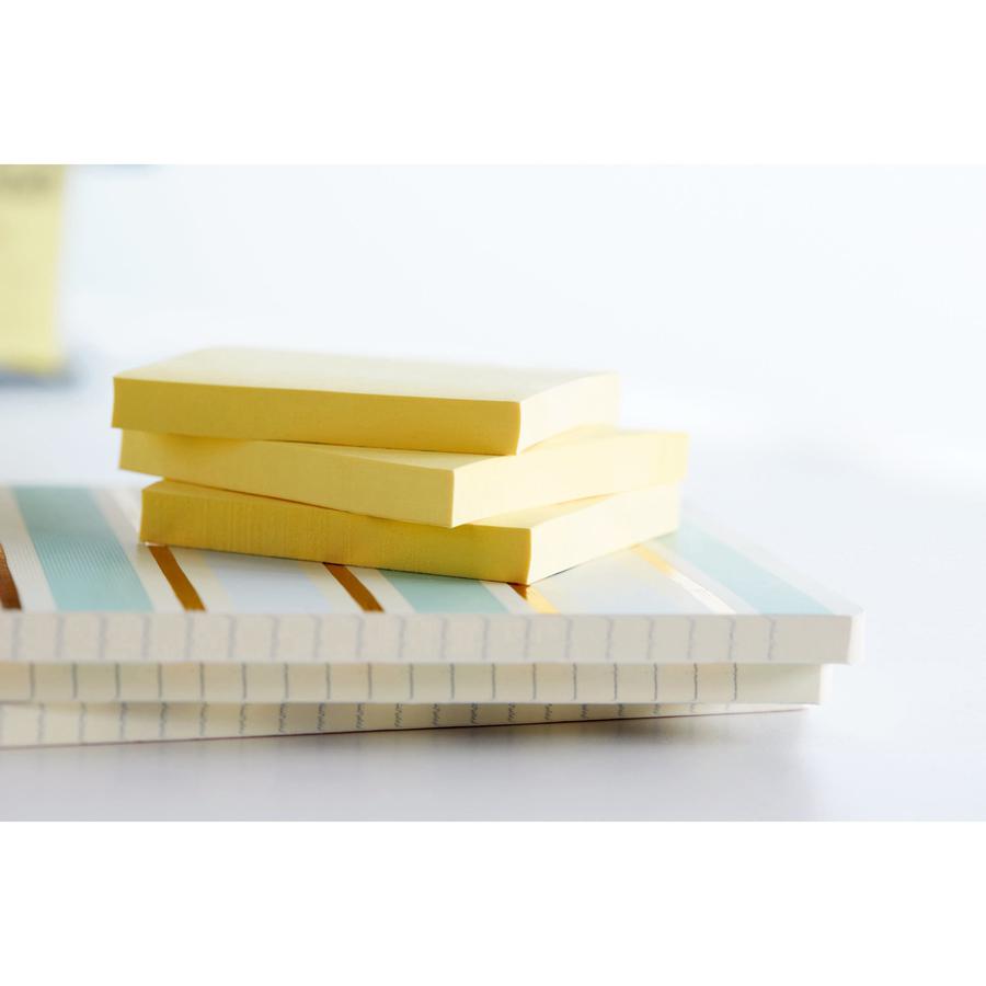 Post-it&reg; Notes Value Pack - 100 - 3" Flag/Note Width x 3" Flag/Note Length - Square - Unruled - Canary - Self-adhesive - 24 / Pack. Picture 2