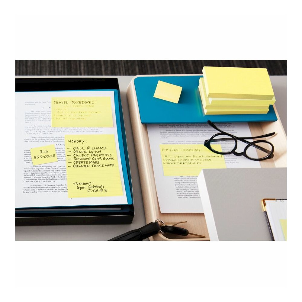 Post-it&reg; Notes Original Notepads - 3" Flag/Note Width x 3" Flag/Note Length - Square - 100 Sheets per Pad - Unruled - Canary Yellow - Paper - Self-adhesive, Repositionable - No - 12 / Pack. Picture 10