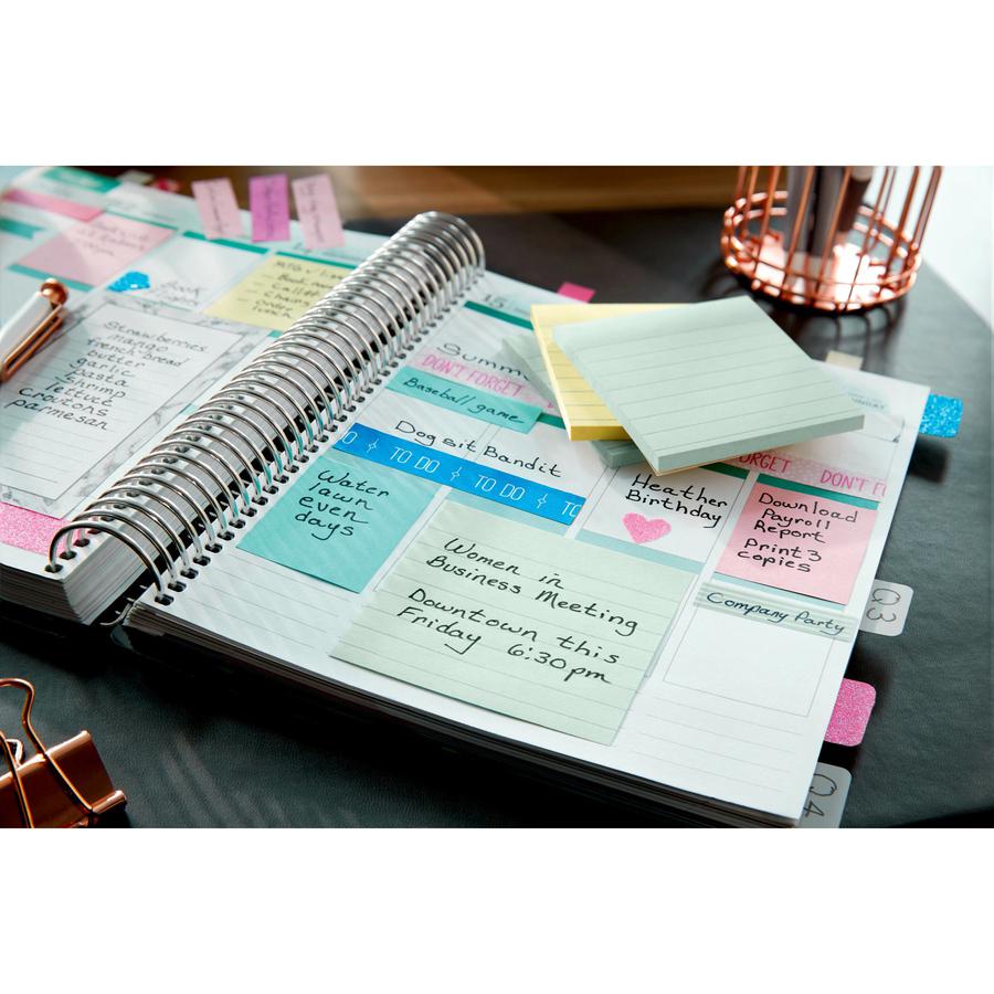 Post-it&reg; Notes - Beachside Caf&eacute; Color Collection - 500 - 3" x 5" - Rectangle - 100 Sheets per Pad - Unruled - Fresh Mint, Aqua Splash, Pink, Papaya Fizz, Pink Salt - Paper - Self-adhesive, . Picture 2
