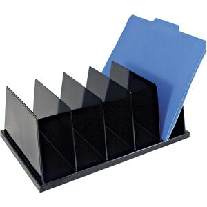 Officemate Desktop Sorter - 5 Compartment(s) - 9" Height x 13.5" Width x 5" DepthDesktop - Black - Plastic - 1 Each. Picture 4