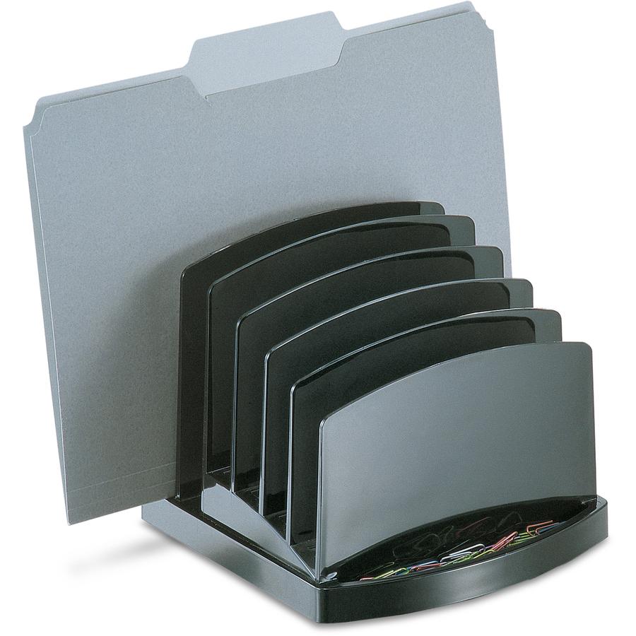 Officemate 2200 Series Incline Sorter - 6 Compartment(s) - 6.4" Height x 7.5" Width x 7.5" Depth, Desktop - Black - Plastic - 1 Each. Picture 3