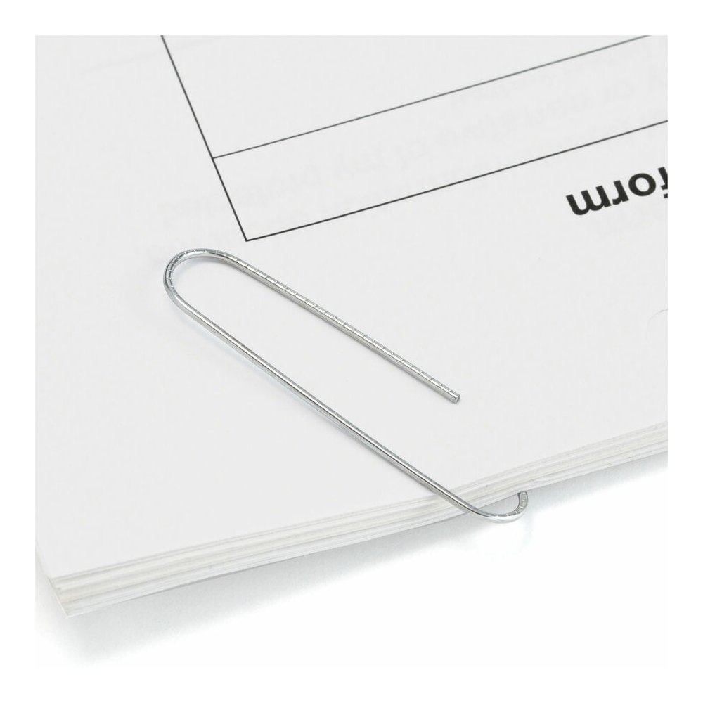 Officemate Giant Nonskid Paper Clips - Jumbo - 2" Length x 0.5" Width - Silver - Steel - 100/Box - 10 / Pack. Picture 2