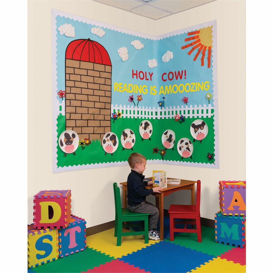 Fadeless Bulletin Board Art Paper - ClassRoom Project, Home Project, Office Project - 48"Width x 50 ftLength - 1 / Roll - Light Blue. Picture 2