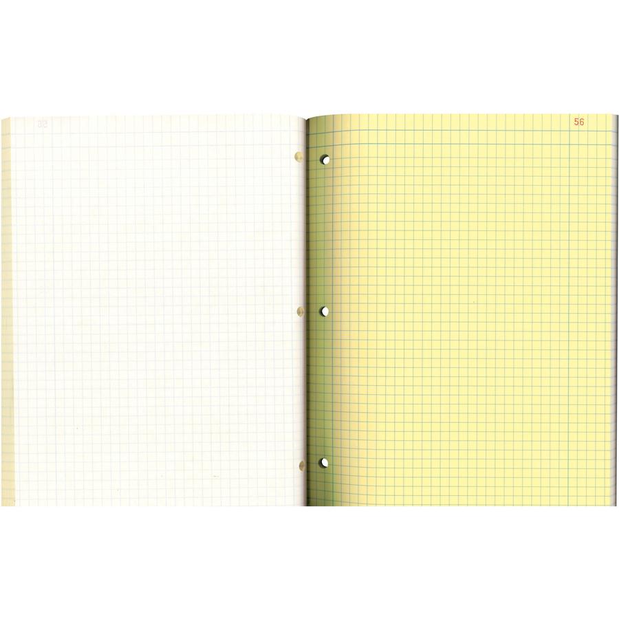 Rediform Laboratory Research Notebook - 200 Sheets - Sewn - 9 1/4" x 11" Sheet Size - Brown Paper - Brown Pressboard Cover - Micro Perforated, Numbered, Perforated, Punched - 1 Each. Picture 2