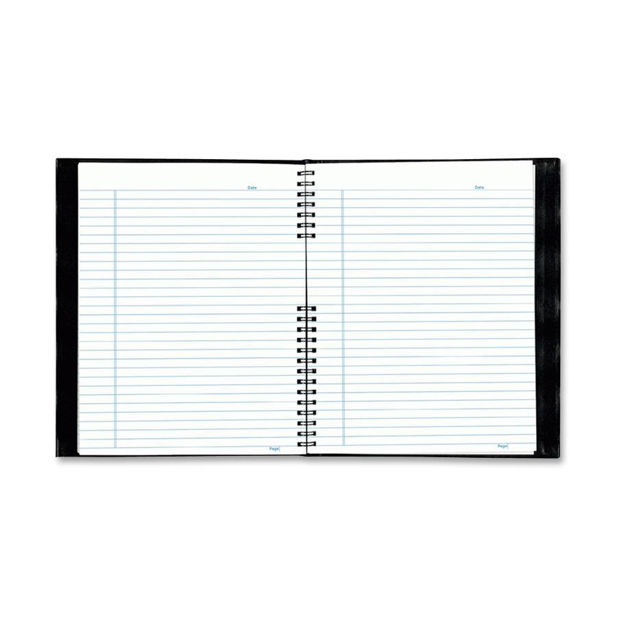 Rediform NotePro Twin - wire Composition Notebook - Letter - 200 Sheets - Twin Wirebound - Letter - 8 1/2" x 11" - 8.50" x 11.6" x 18.9" - White Paper - Black Lizard Cover - Micro Perforated, Self-adh. Picture 3