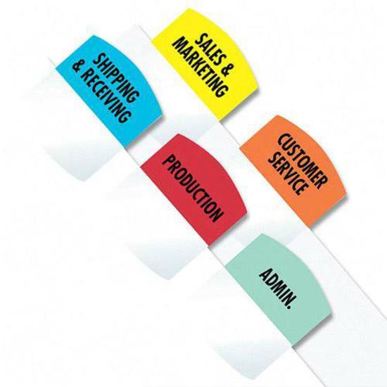 Redi-Tag Laser Printable Index Tabs - 375 Blank Tab(s) - 1.25" Tab Height x 1.12" Tab Width - Self-adhesive, Permanent - Red, Blue, Mint, Orange, Yellow Tab(s) - 375 / Pack. Picture 3