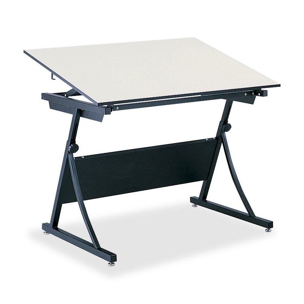 Safco PlanMaster Adjustable Drafting Table Base - Black Base - Height Adjustable - 29.50" to 37.50" Adjustment - 37.50" Height x 43" Width x 29.50" Depth - Assembly Required - 1 Each. Picture 2