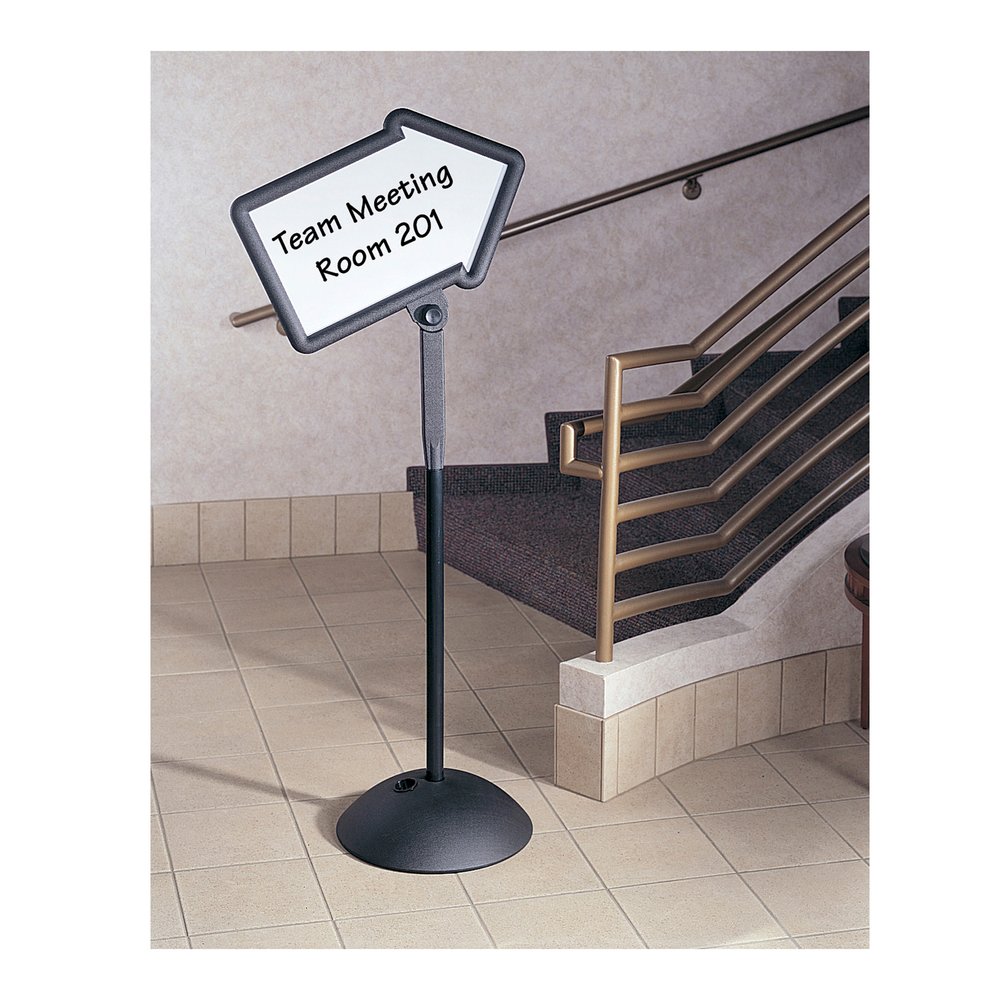 Safco Write Way Dual-sided Directional Sign - 18" Width x 64.3" Height x 25" Depth - Arrow Shape - Both Sides Display, Magnetic, Durable - Indoor, Outdoor, Office - Steel - 1 Each. Picture 2