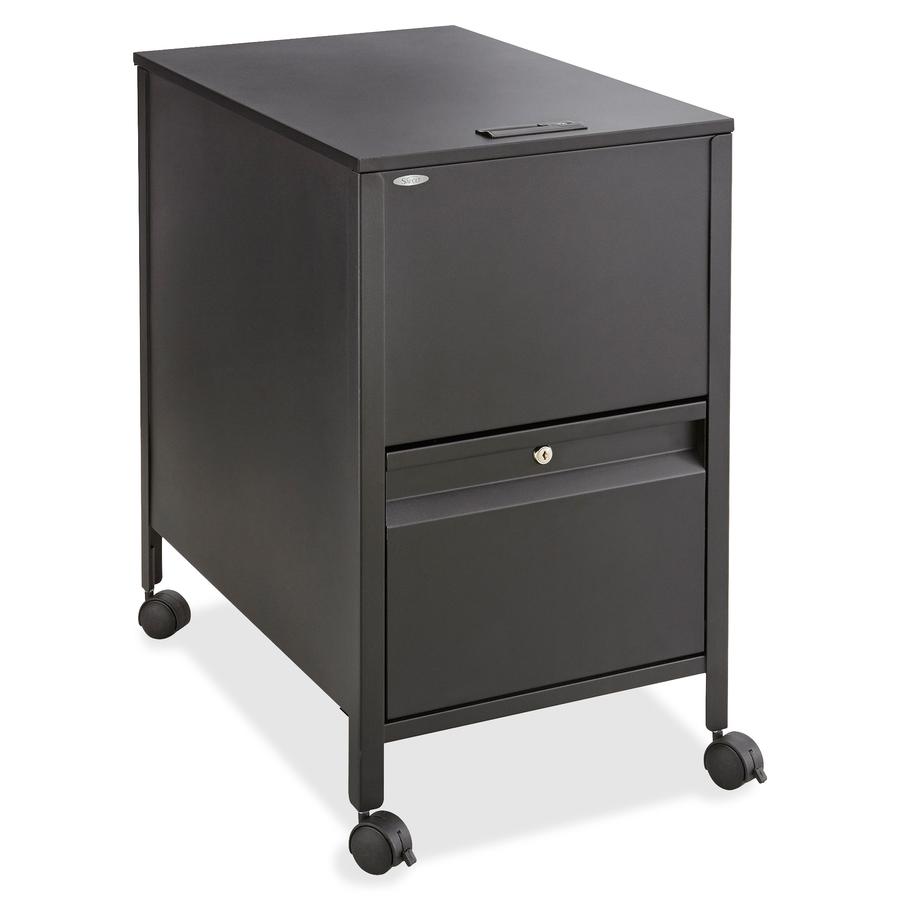 Safco Rollaway Mobile File Cart - 300 lb Load Capacity - 4 Casters - 2" Caster Size - Steel - 17" Width x 26" Depth x 28" Height - Black - 1 Each. Picture 3