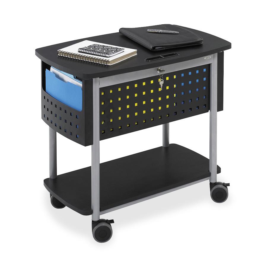 Safco Scoot Mobile File Cart - 200 lb Capacity - 4 Casters - 3" Caster Size - Steel - x 29.8" Width x 18.8" Depth x 27" Height - Black - 1 Each. Picture 2