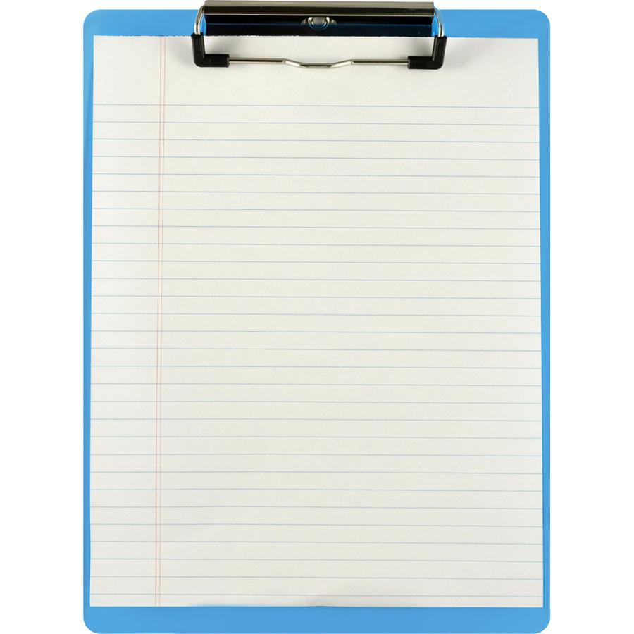 Saunders Acrylic Clipboard - 0.50" Clip Capacity - 9" x 12" - Acrylic - Blue - 1 Each. Picture 2