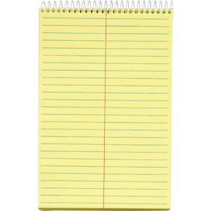 TOPS Docket Steno Book - 100 Sheets - Coilock - 6" x 9" - Canary Paper - Forest GreenChipboard Cover - Perforated, Hard Cover, Rigid - 1 Each. Picture 4