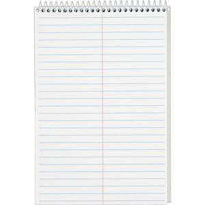 TOPS Steno Books - 80 Sheets - Wire Bound - Gregg Ruled Margin - 6" x 9" Sheet Size - White Paper - Hardboard Cover - WireLock - 12 / Pack. Picture 3