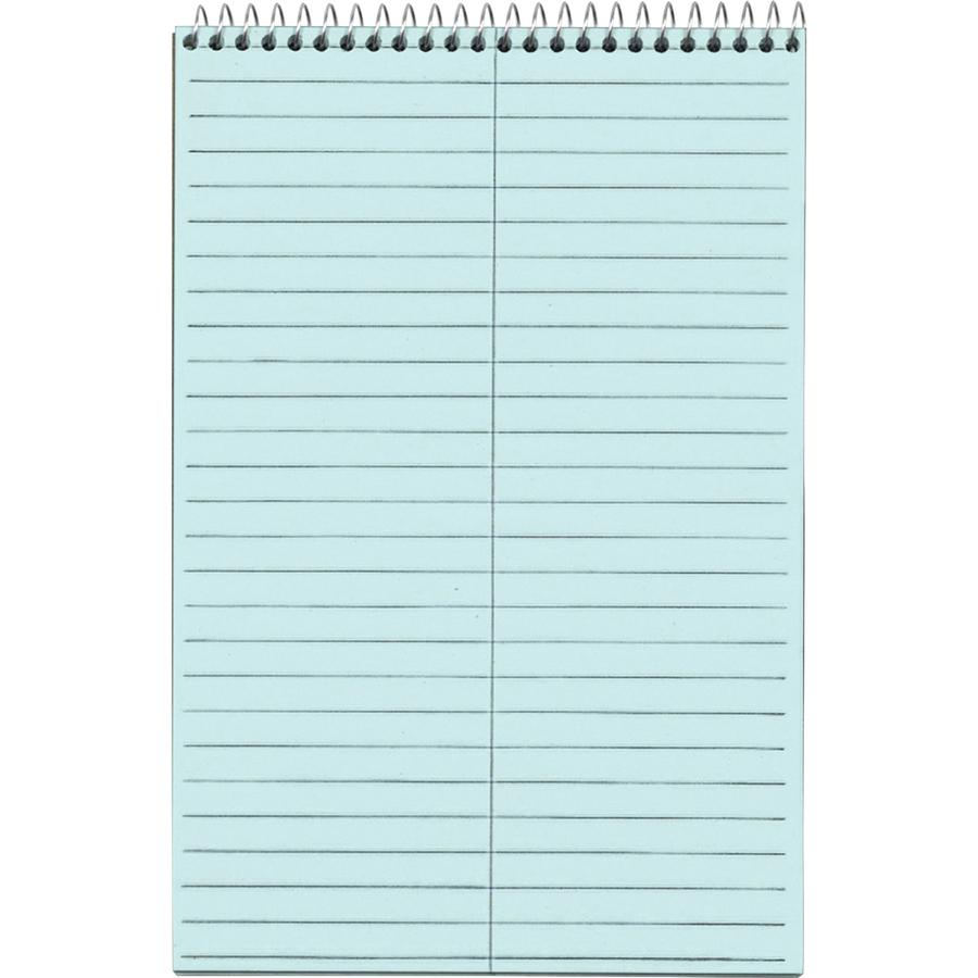 TOPS Prism Steno Books - 80 Sheets - Wire Bound - Gregg Ruled Margin - 6" x 9" Sheet Size - Blue Paper - Perforated, Stiff-back, WireLock - 4 / Pack. Picture 4