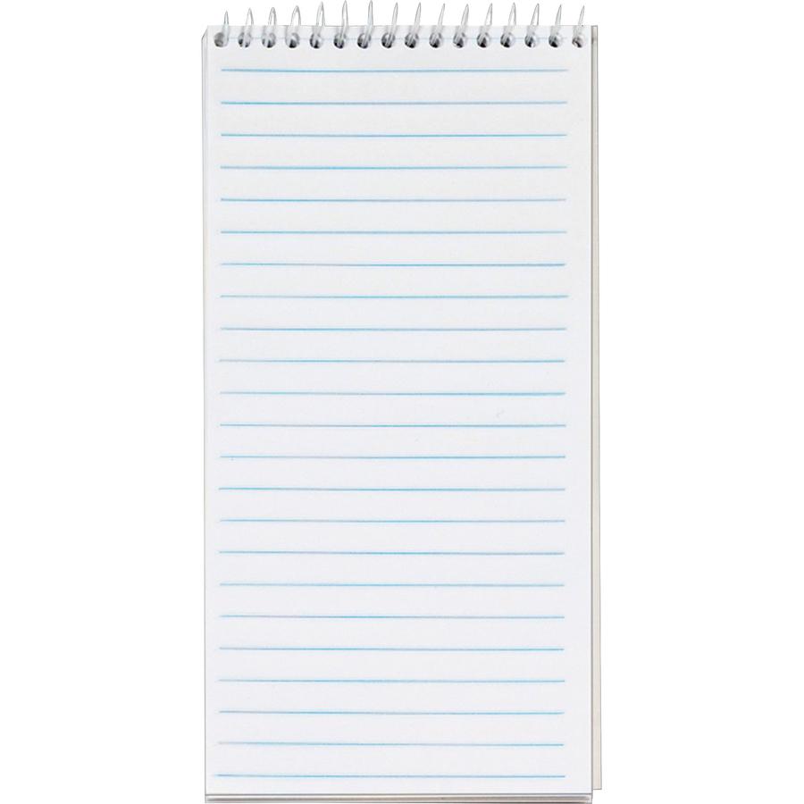 TOPS Reporter's Notebooks - 70 Sheets - Spiral - Gregg Ruled Margin - 4" x 8" - White Paper - Pocket - 12 / Pack. Picture 2