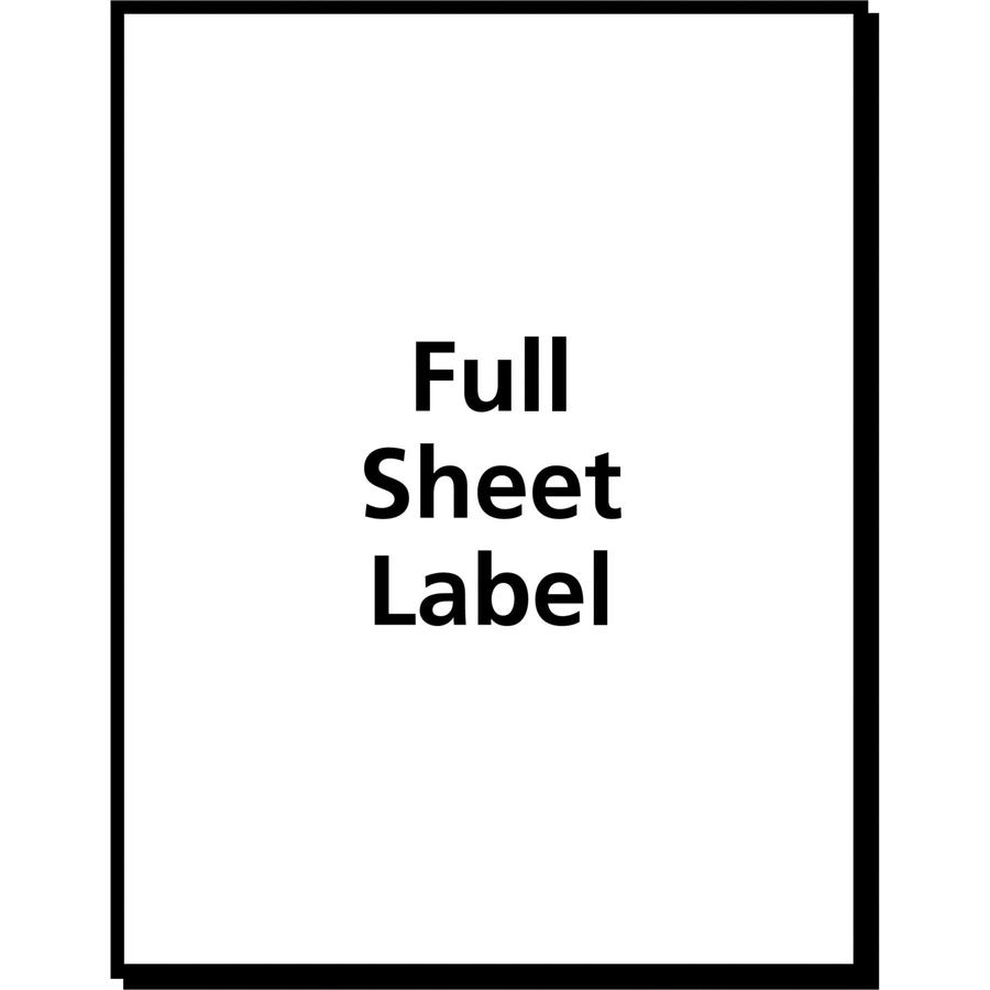 Avery&reg; Shipping Label - 8 1/2" Width x 11" Length - Permanent Adhesive - Rectangle - Inkjet - Matte - Clear - Film - 1 / Sheet - 25 Total Sheets - 25 Total Label(s) - 25 / Pack. Picture 5