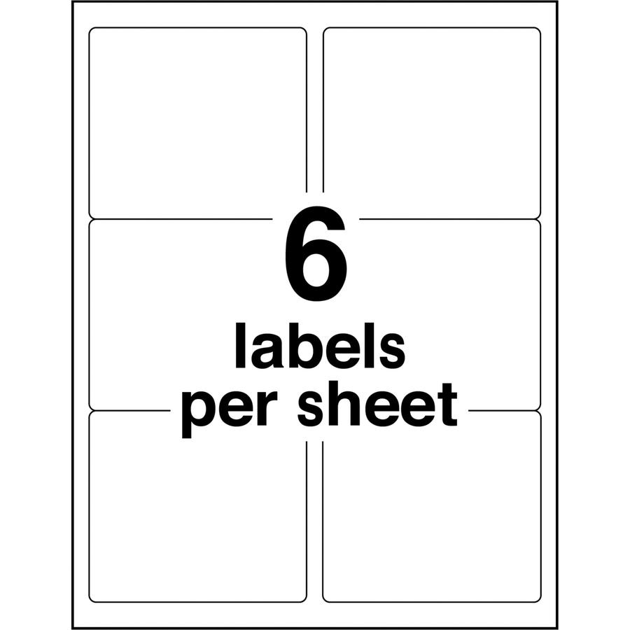 Avery&reg; Shipping Labels, Sure Feed, 3-1/3" x 4" , 600 White Labels (5164) - 3 21/64" Width x 4" Length - Permanent Adhesive - Rectangle - Laser - White - Paper - 6 / Sheet - 100 Total Sheets - 600 . Picture 3