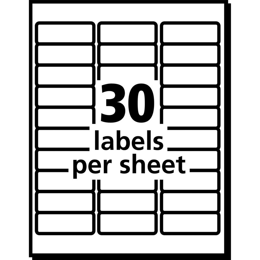 Avery&reg; Easy Peel Inkjet Printer Mailing Labels - x 1" Width x 2 5/8" Length - Permanent Adhesive - Rectangle - Inkjet - Matte - Clear - Film - 30 / Sheet - 25 Total Sheets - 750 Total Label(s) - F. Picture 4