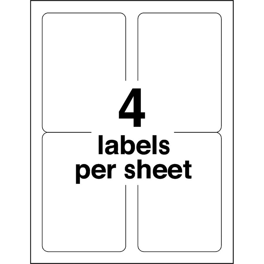 Avery&reg; Shipping Labels, Sure Feed, 3-1/2" x 5" , 400 Labels (5168) - 3 1/2" Width x 5" Length - Permanent Adhesive - Rectangle - Laser - Matte - White - Paper - 4 / Sheet - 100 Total Sheets - 400 . Picture 4