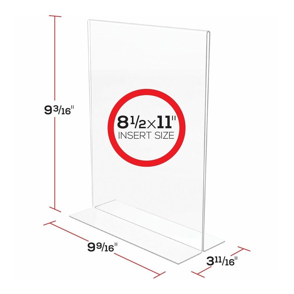 Deflecto Classic Image Double-Sided Sign Holder - 8.5" Width x 11" Height - Rectangular Shape - Self-standing, Bottom Loading - Indoor, Outdoor - Plastic - Clear - 1 Each. Picture 9