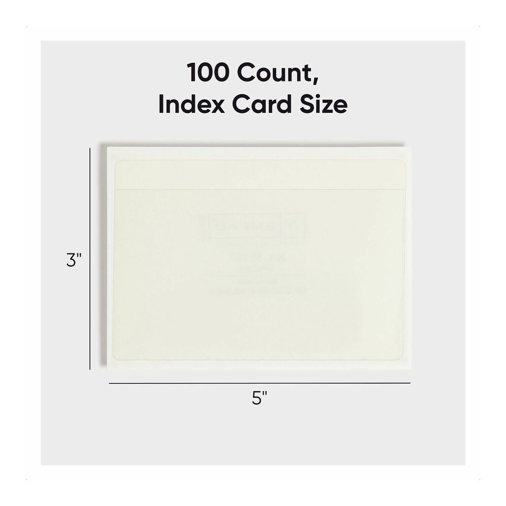 Smead Self-Adhesive Pockets - For 5 5/16" x 3 5/8" Sheet - Clear - Poly - 100 / Box. Picture 6