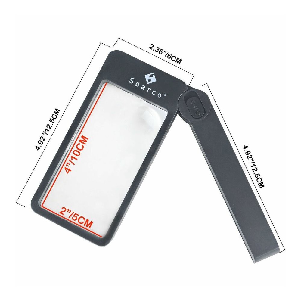 Sparco Rectangular Handheld Magnifier - Magnifying Area 2" Width x 4" Length - Acrylic Lens. Picture 5