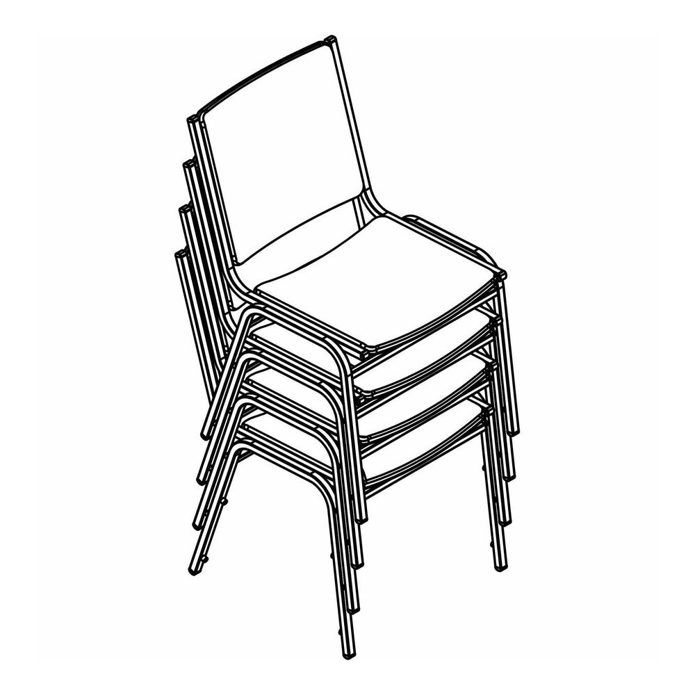 Lorell Stacking Chair Armless Black 4/box - Black Seat Color - Vinyl Seat Material - Vinyl Back Material - Steel Frame Material - Four-legged Base - Black - Steel, Vinyl - 4 / Carton. Picture 5