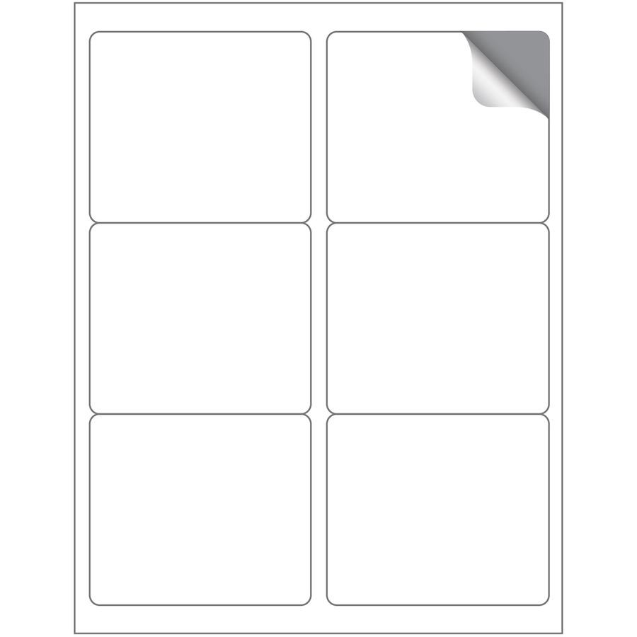 MACO White Laser/Ink Jet Shipping Label - 3 21/64" Width x 4" Length - Rectangle - Laser, Inkjet - White - 6 / Sheet - 600 / Box - Lignin-free. Picture 4
