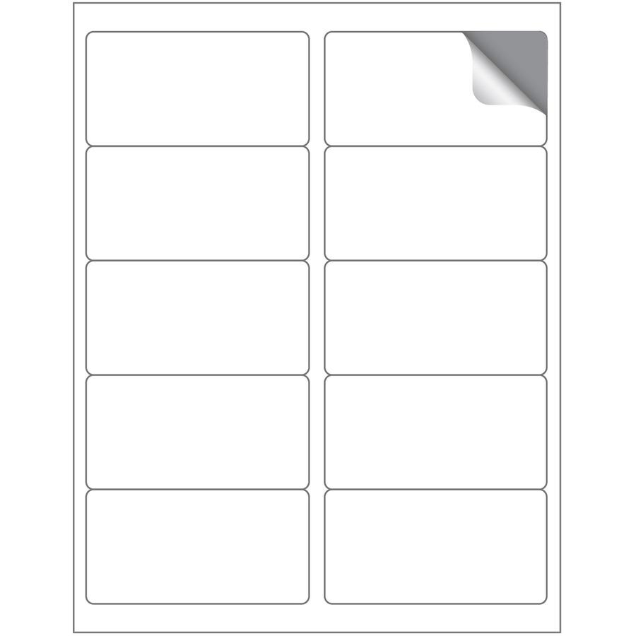 MACO White Laser/Ink Jet Shipping Label - 2" Width x 4" Length - Rectangle - Laser, Inkjet - White - 10 / Sheet - 1000 / Box - Lignin-free. Picture 2