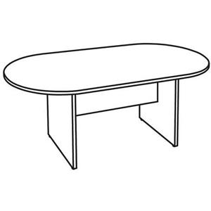 Lorell Essentials Oval Conference Table - Laminated Oval Top - Slab Base - 36" Table Top Length x 72" Table Top Width x 1.25" Table Top Thickness - 29.50" Height - Assembly Required - Mahogany - 1 Eac. Picture 5