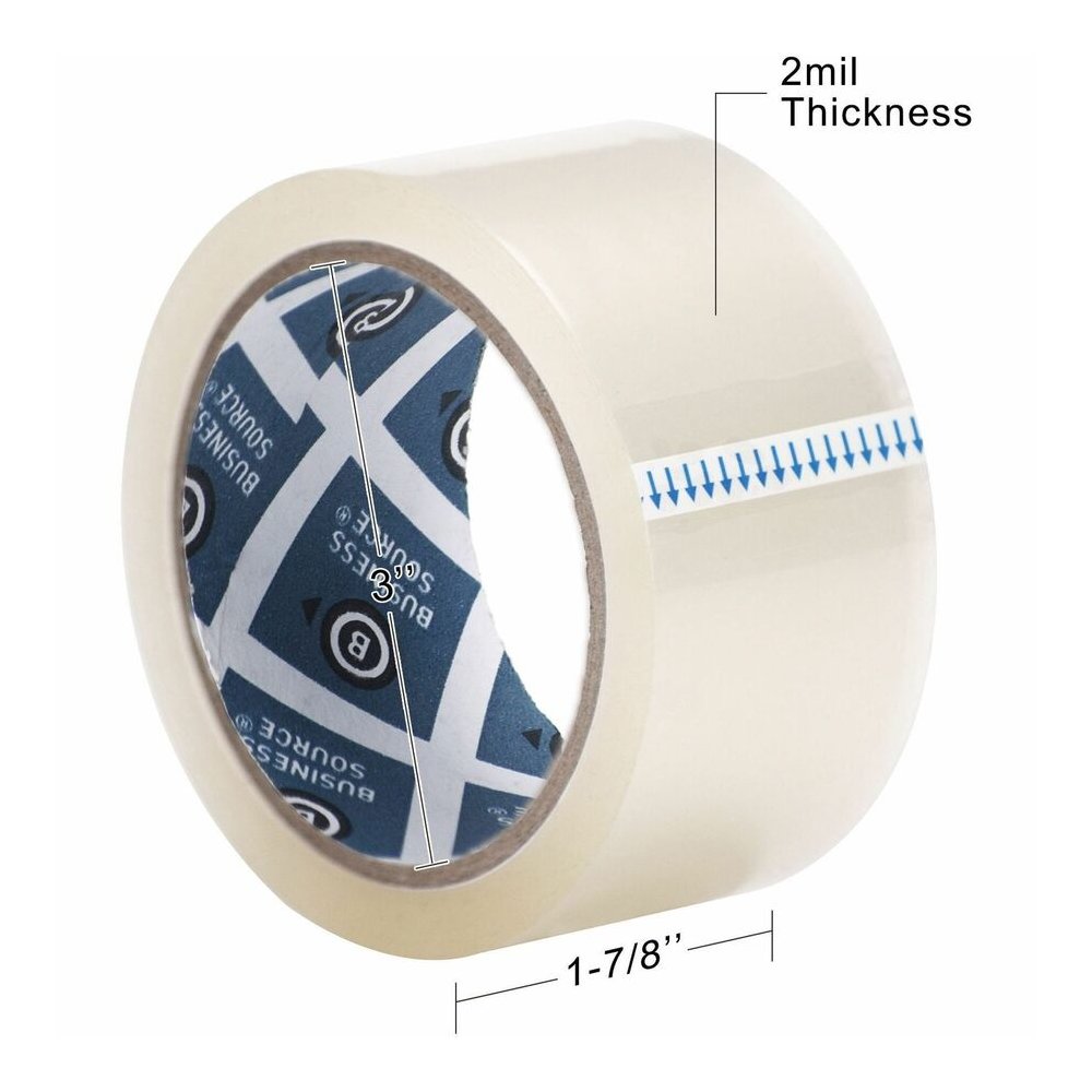Business Source 3" Core Sealing Tape - 55 yd Length x 1.88" Width - 3" Core - Clear - Pressure-sensitive Poly - 2 mil - Adhesive Backing - Abrasion Resistant, Moisture Resistant, Split Resistant - For. Picture 5